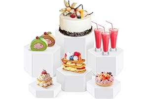 6 Pcs Buffet Risers, Risers Display Stands for Buffet Table, Acrylic Dessert Risers, Food Risers for Catering, Display Stands