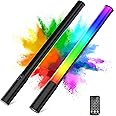 Lookmein RGB LED Light Wand with Remote Control, Handheld 360°RGB Video Light Wand Stick for Photography, 2500mAh Built-in Rechargable Cube Light, 2500-6500K Dimmable Camera Light w LCD