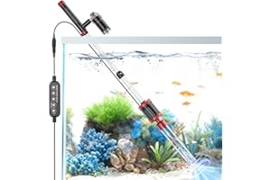 AKKEE Aquarium Vacuum Gravel Cleaner, 36W Electric Fish Tank Cleaner Vacuum, 8 in 1 Multifunctional Aquarium Cleaner for Automatic Water Change, Wash Sand, Water Circulation and Timed Off