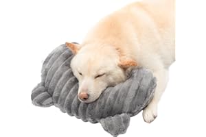 Jiupety Dog Calming Pillow, Soft and Neck-Friendly, Washable Pet Neck Pillows for Small Medium Large Dogs and Cats, 14" x 9", Gray
