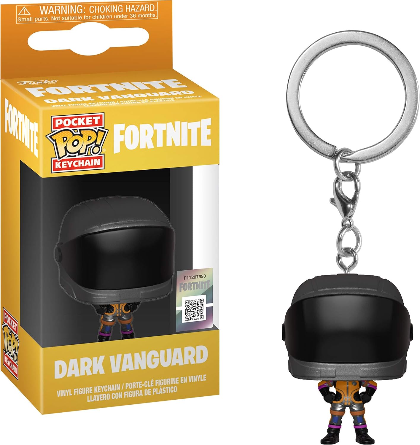 Funko LAST LEVEL- Pocket Keychain Pop Fortnite Dark Vanguard, Multicoloured (1), Colour, Assorted Model