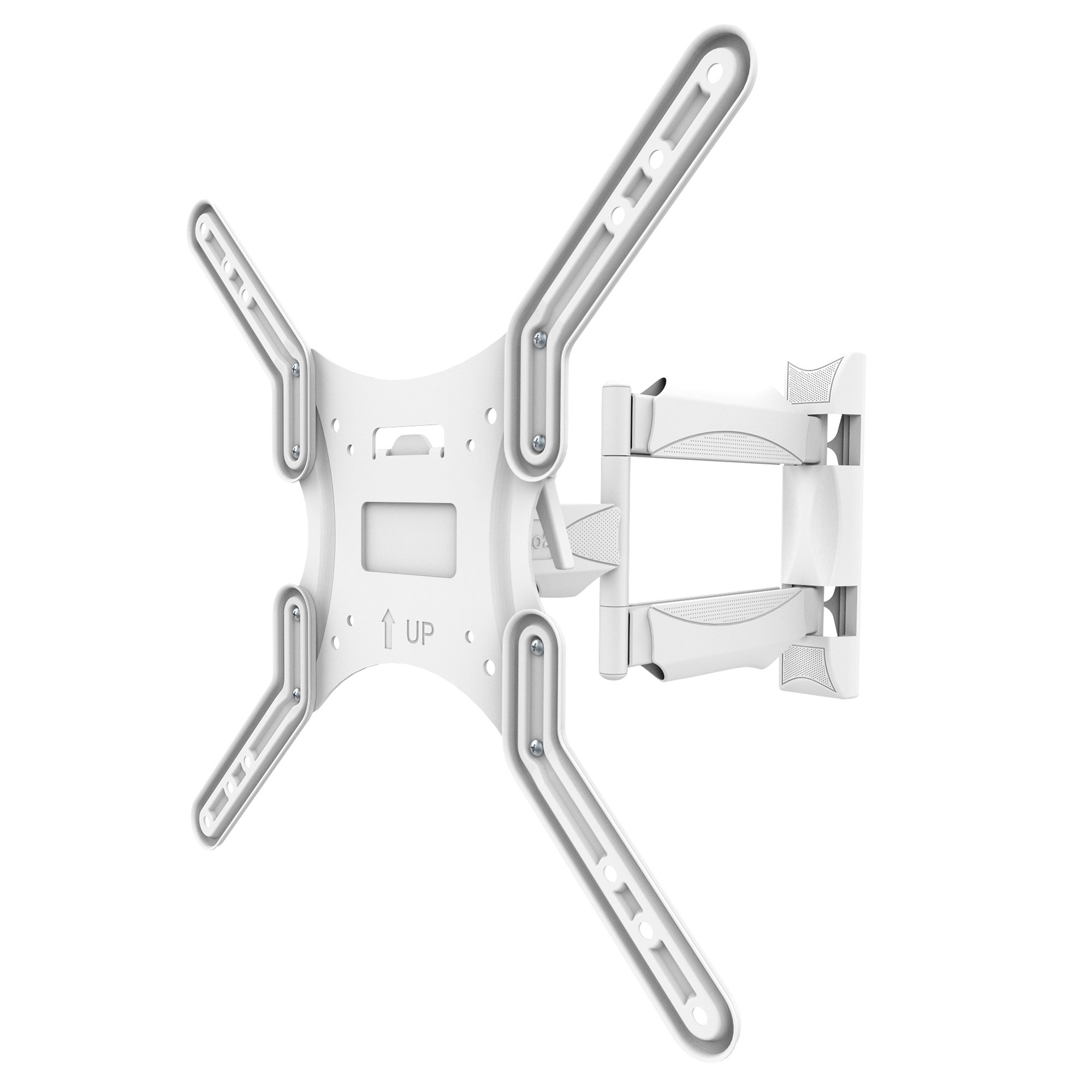 Kanto M300W Full Motion TV Wall Mount for 26-55" TVs | Articulating Arm with 19" of Extension | Up to 135° Swivel | Easy Tilt Design | 5" Offset | VESA Compatible TV Bracket | Heavy-Duty Steel | White