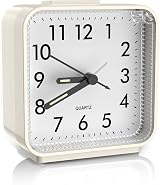 Brifit Silent Alarm Clock Bedside Battery Powered No Ticking Large Display