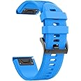 ANCOOL for Fenix 5/Fenix 6/Fenix 7 Band 22mm Silicone Watch Band for Fenix 8 Fenix E 47mm/Fenix 5 Plus/Fenix 6 Pro/Fenix 7 Pro/Forerunner 935(Blue)