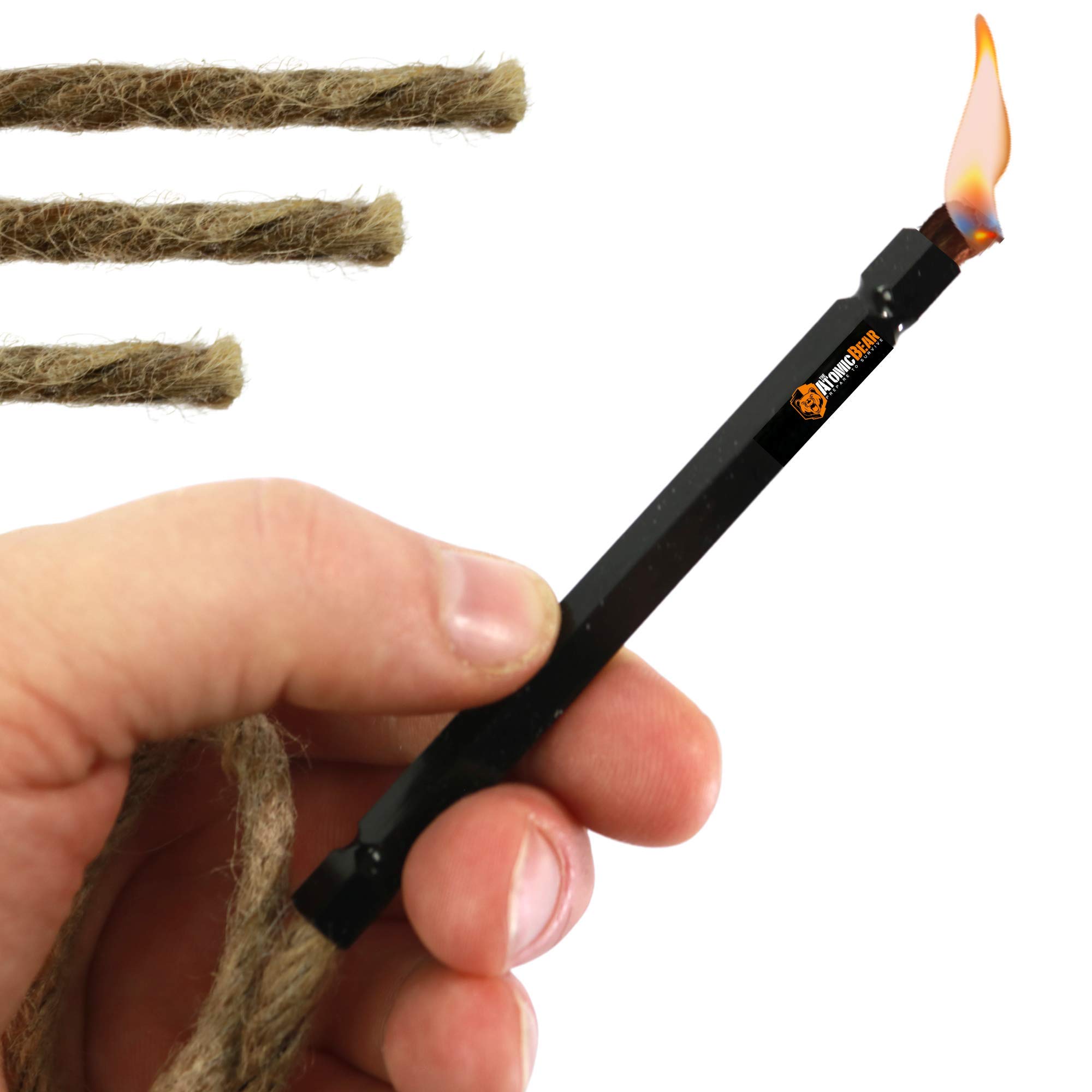 The Atomic Bear Fire Starter Survival Tool Hemp Wick Works for