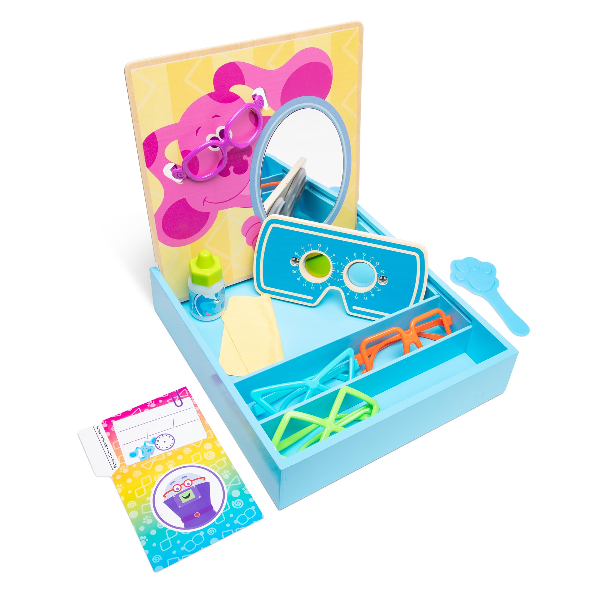 Melissa & Doug Blue’s Clues & You! Time for Glasses Eye Doctor Play Set, Role Play Toy for Kids, 3 and Above, Gift for Boys or Girls, FSC-Certified Materials