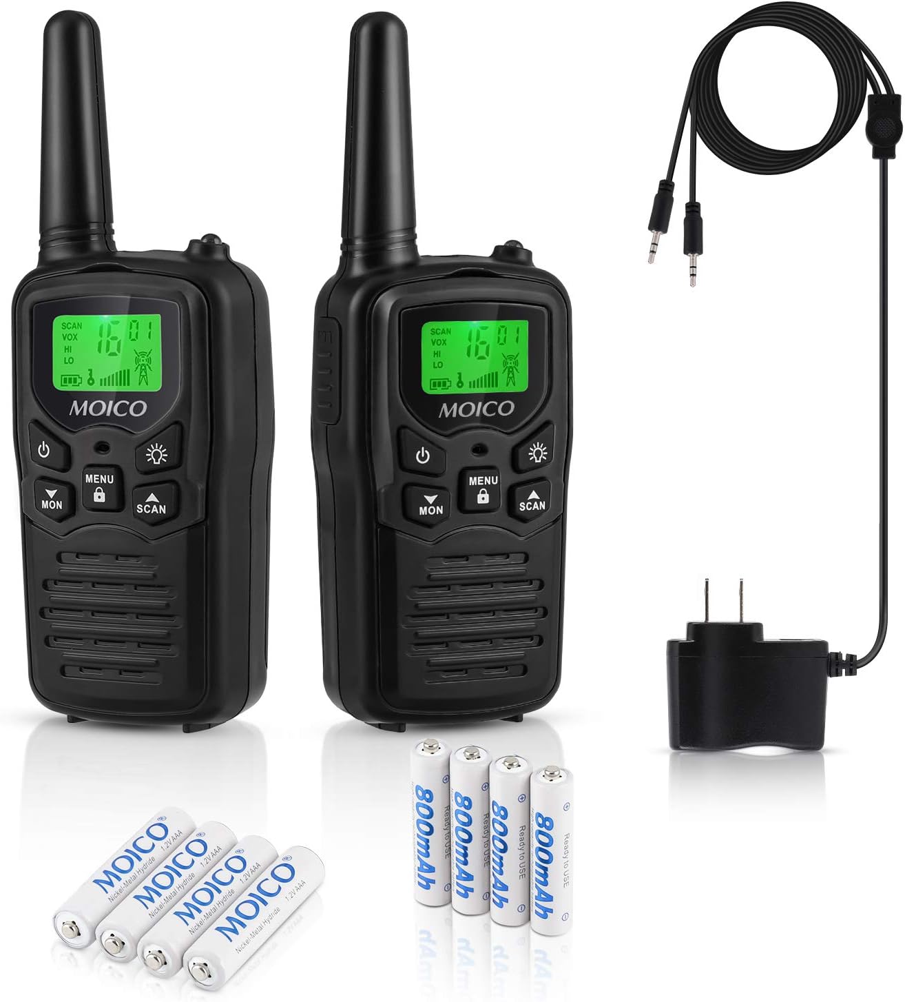 Professional Rechargeable Walkie Talkies,MOICO Long Range Two Way