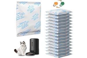 HARICH CURLIFE 16 Packs Pet Food Desiccant Bag Compatible with PETLIBRO/PETKIT Automatic Cat Feeder, Desiccant Packs Replacement with Color Indicating for Automatic Pet Feeder(Individually Packaged)