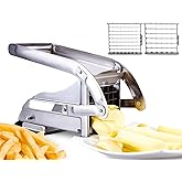 ICO French Fry Cutter, 2-blade Potato Slicer, French Fry Cutter For Potatoes with Non-slip Suction Lock Technology, Stainless