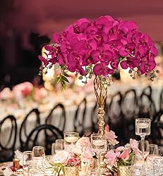 ICBOX Orchids Artificial Flowers 6 PCS Fake Orchids