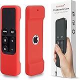 Remote Case for Apple Tv 4th Generation, Akwox Apple TV Siri Remote Cover Case for New Apple Tv 4th Gen Remote Controller with Lanyard (Rose Red)