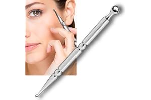 BYYDDIY Stainless Steel Dual Head Facial Reflexology Tools,Ear Massage Tool,Body Point Probe Pen &Trigger Point Massager Tool for Deep Tissue (P-S)