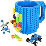 Lumsburry Build-on Brick Coffee Mug Blue Funny DIY Novelty Cup Gift view 1