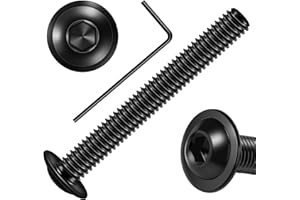 Mywish M6 x 45mm 25Pcs Flange Button Head Hex Socket Cap Screws Bolts, 304 Stainless Steel Furniture M6x1.0 Bolts Full Thread