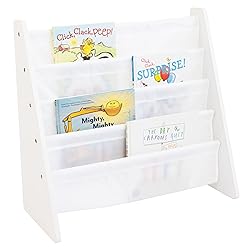 Humble Crew 4-Tier Kids Bookshelf, White Wood/White