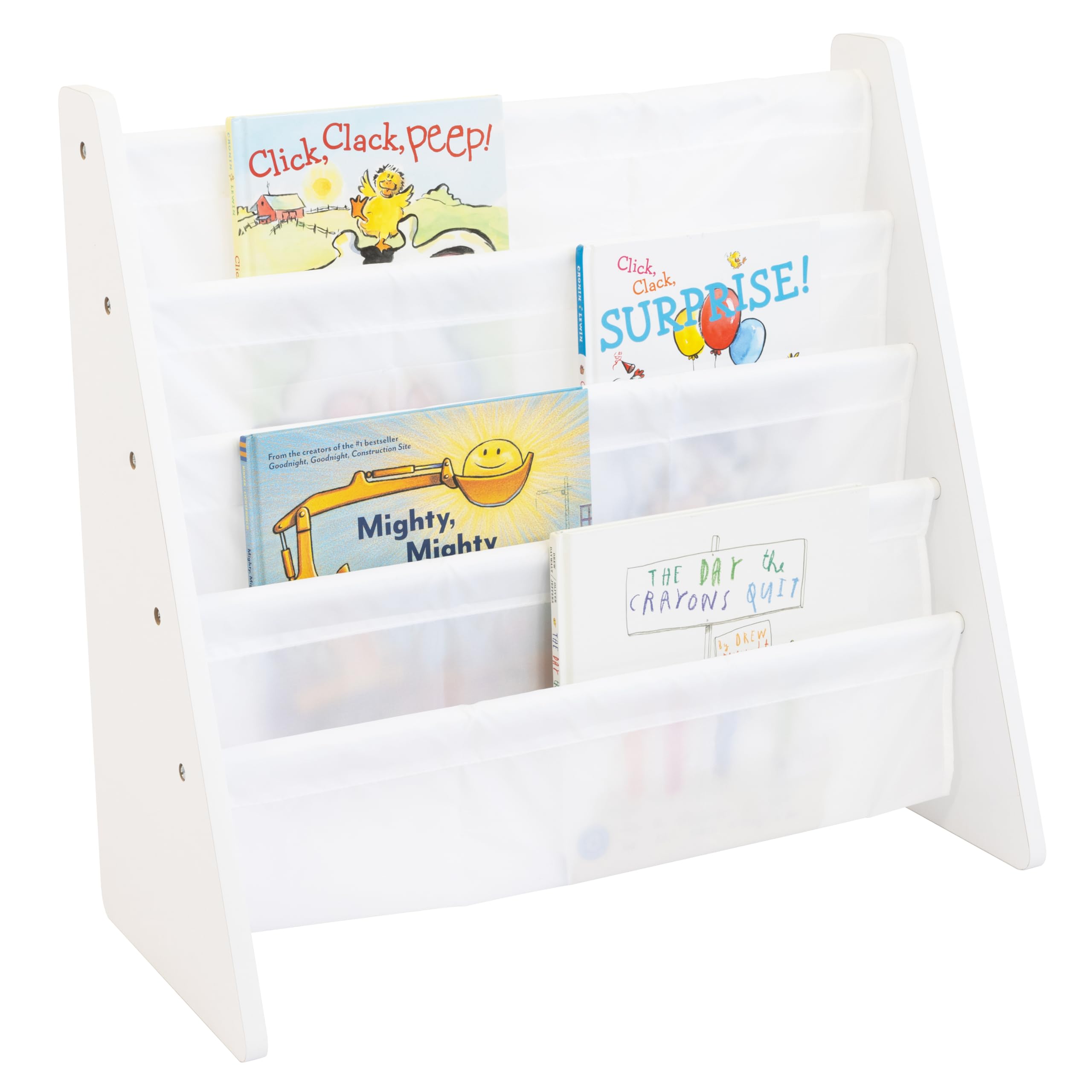 Humble Crew 4-Tier Kids Bookshelf, White Wood/White