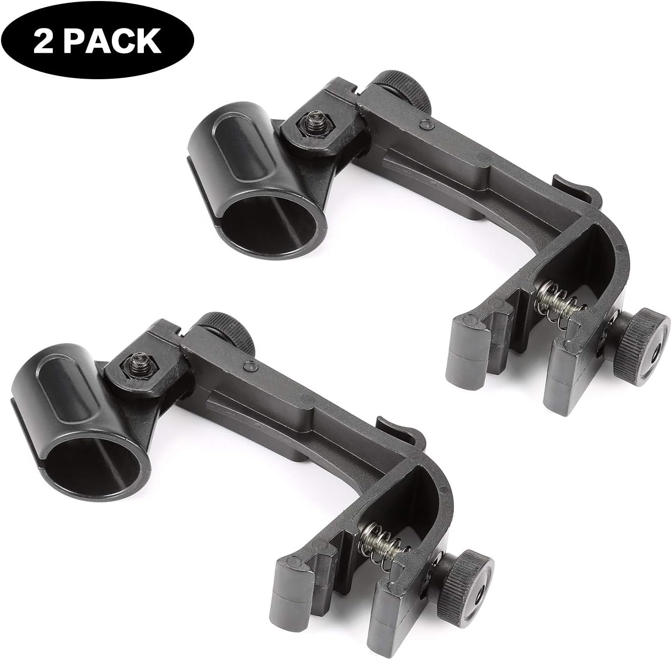 2 Pieces Adjustable Drum Microphone Holder Clips Drum Hoop on Rim Mount