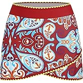 ZAFUL Women's Swim Skirt High Waisted Whip Stitch Bikini Bottoms Tummy Control Bathing Suit Bottom