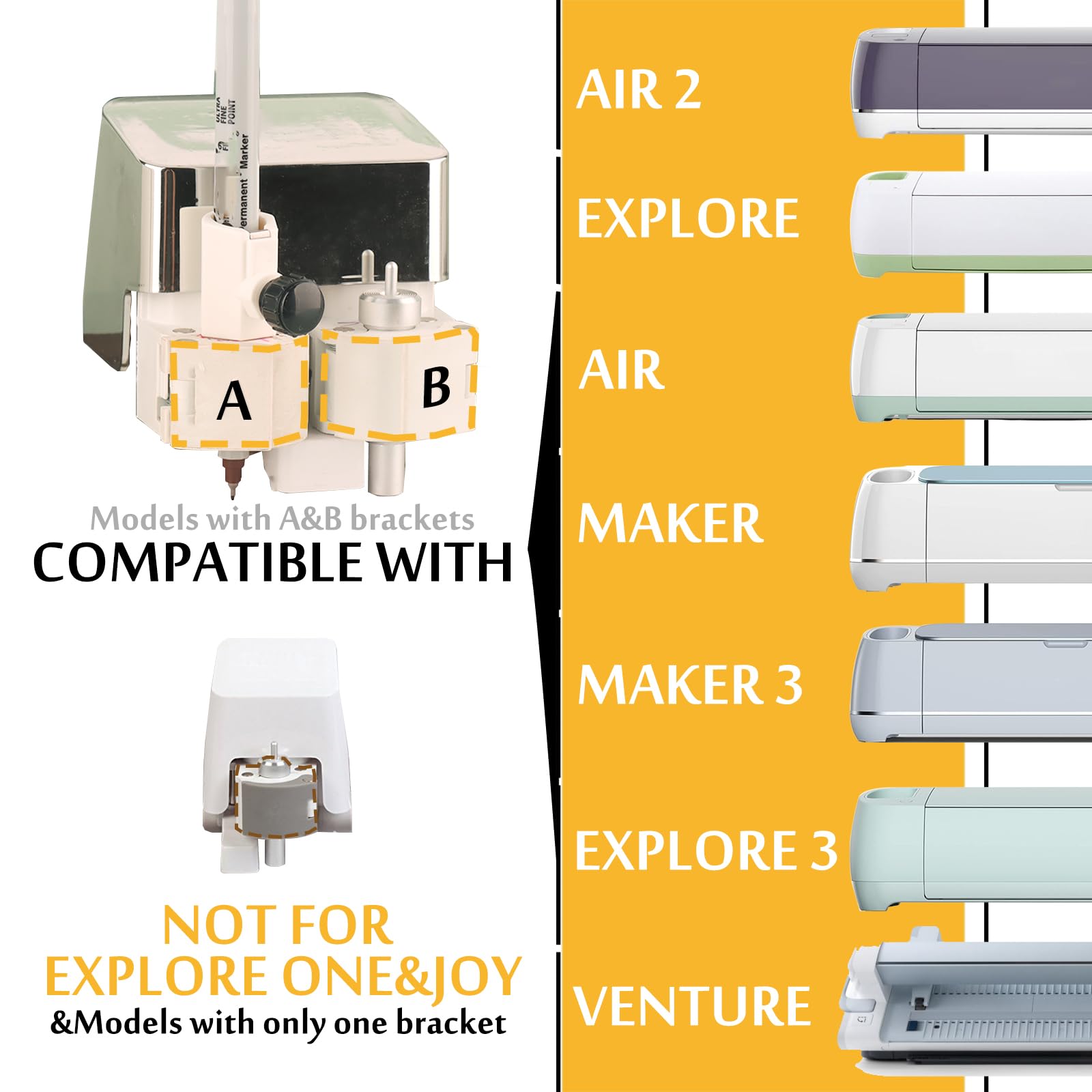 Universal Pen Adapter for Maker 4 3/Explore 4 3/Air 2/Air/Maker/Explore Cutting Machine,One Adapter fits All Pens Markers Less Than 0.5
