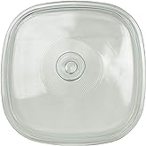 CorningWare A12 5-Quart Clear Glass Replacement Lid | Tempered Glass | Fits A12 5-Qt Casserole | Easy Grab Handle | Oven Safe | Dishwasher Safe