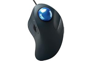 PORLEI Wired Trackball Mouse, Easy Index Finger Control, Ergonomic Comfort Design Reduces Muscle Strain, Precision and Smooth Tracking, Compatible for PC, Laptop, Windows, Mac