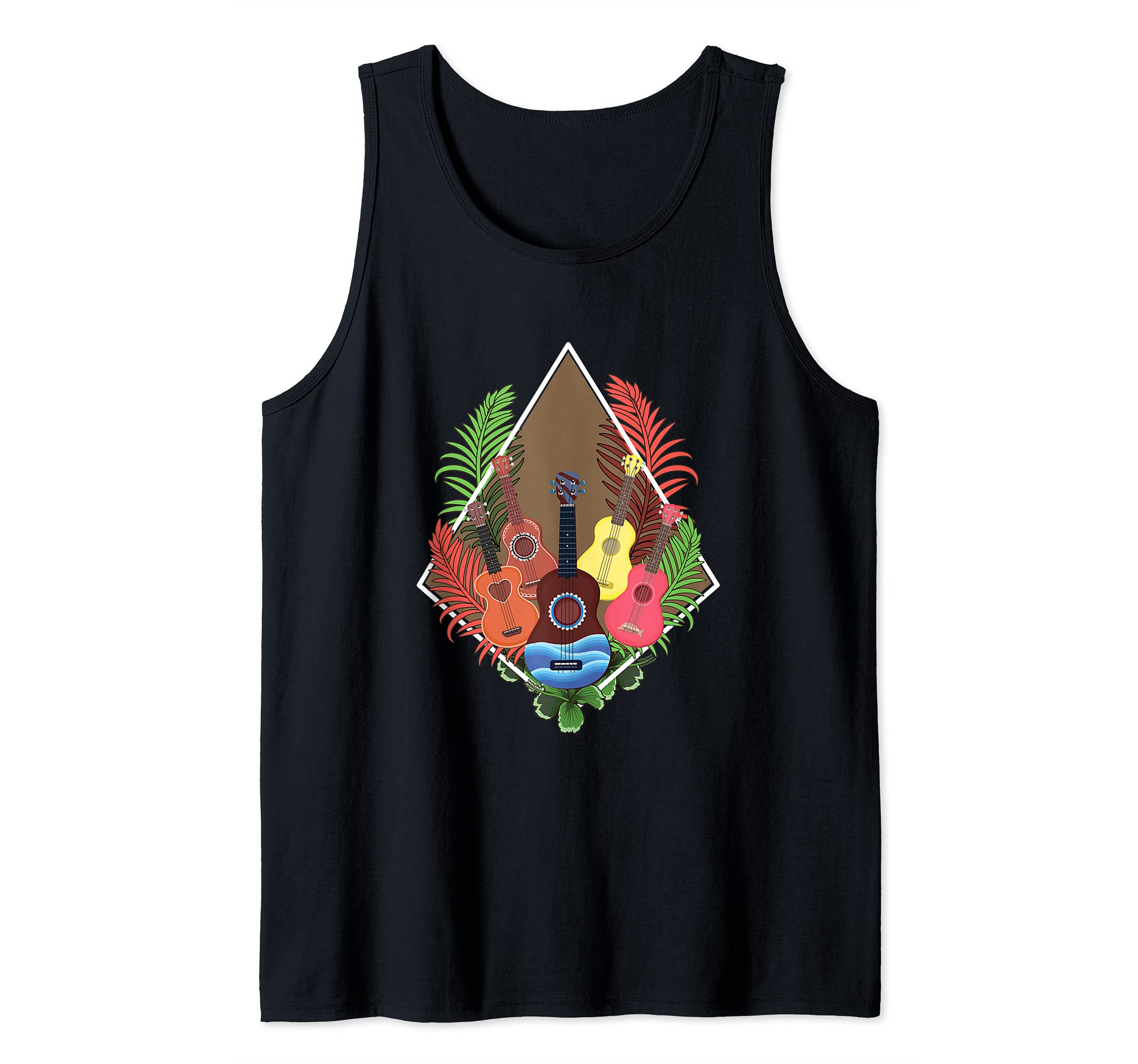 Ukuleles Hawaii Guitar Acoustic Uke Musician Hawaiian Aloha Tank Top