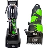 TPOB Slime 2 Professional Hair Clippers for Men &mdash; 6800 RPM Barber Clipper with X Fade DLC Blade, 5-Position Click Lever, Cordless Rechargeable, Matte Black Case &amp; Colored Guide Combs (Black Splatts)