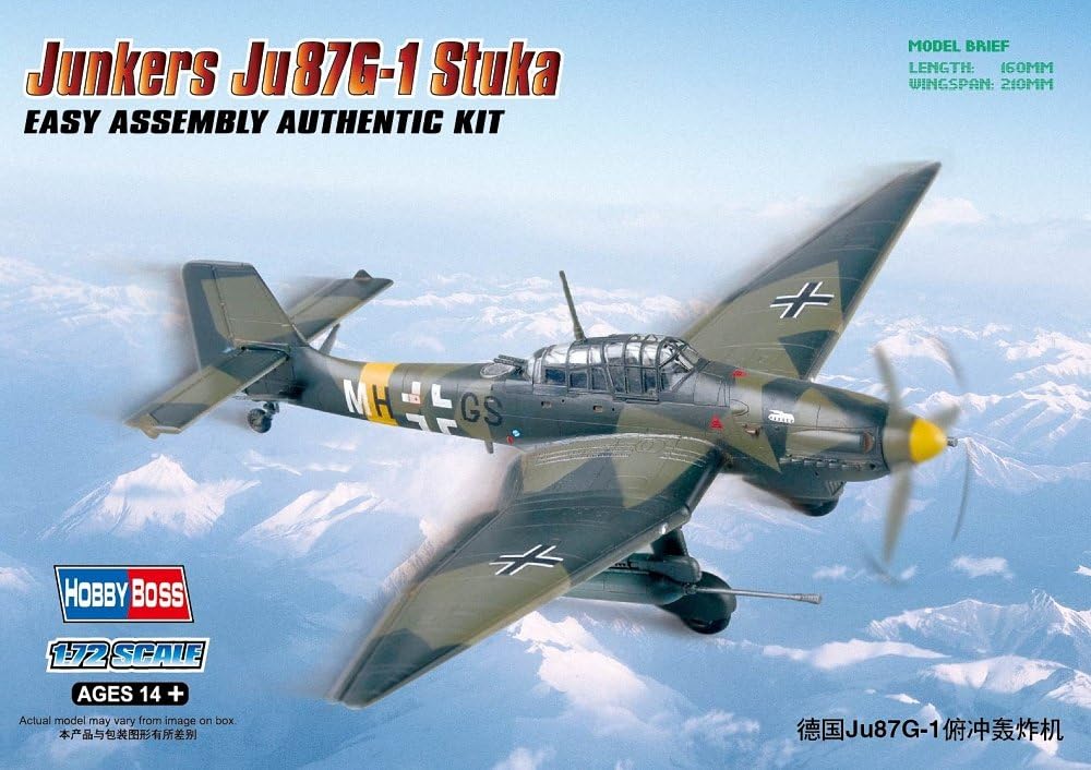Hobbyboss 1:72 Scale Junkers Ju-87G-1 Stuka Diecast Model Kit