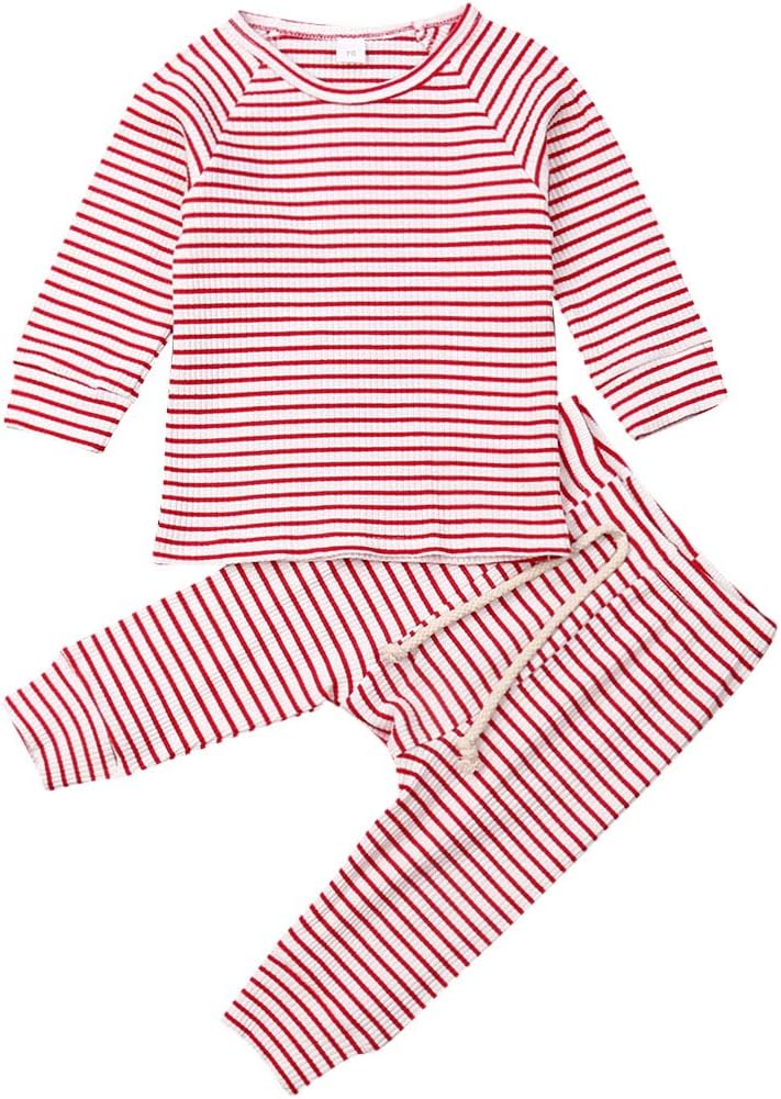 Madjtlqy Toddler Kids Baby Pjs Pants Set Nightgown Sleepwear Nightwear Casual Homewear Pajamas for Boy Girl