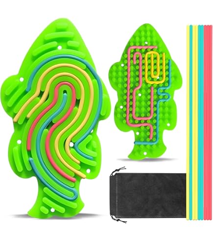 ZUGHXMS Double-Sided Sensory Activity Board With 12 Strings - Autism ADHD Toy