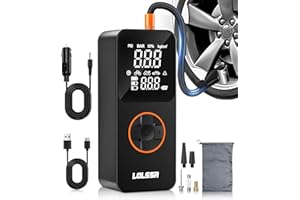 LOLSSA Tire Inflator Portable Air Compressor-Air Pump 20000mAh & 150PSI Cordless Electric for Car, Motorcycle, Bike, Ball, with Tire Gauge Pressure, Dual-Use Type (Orange)