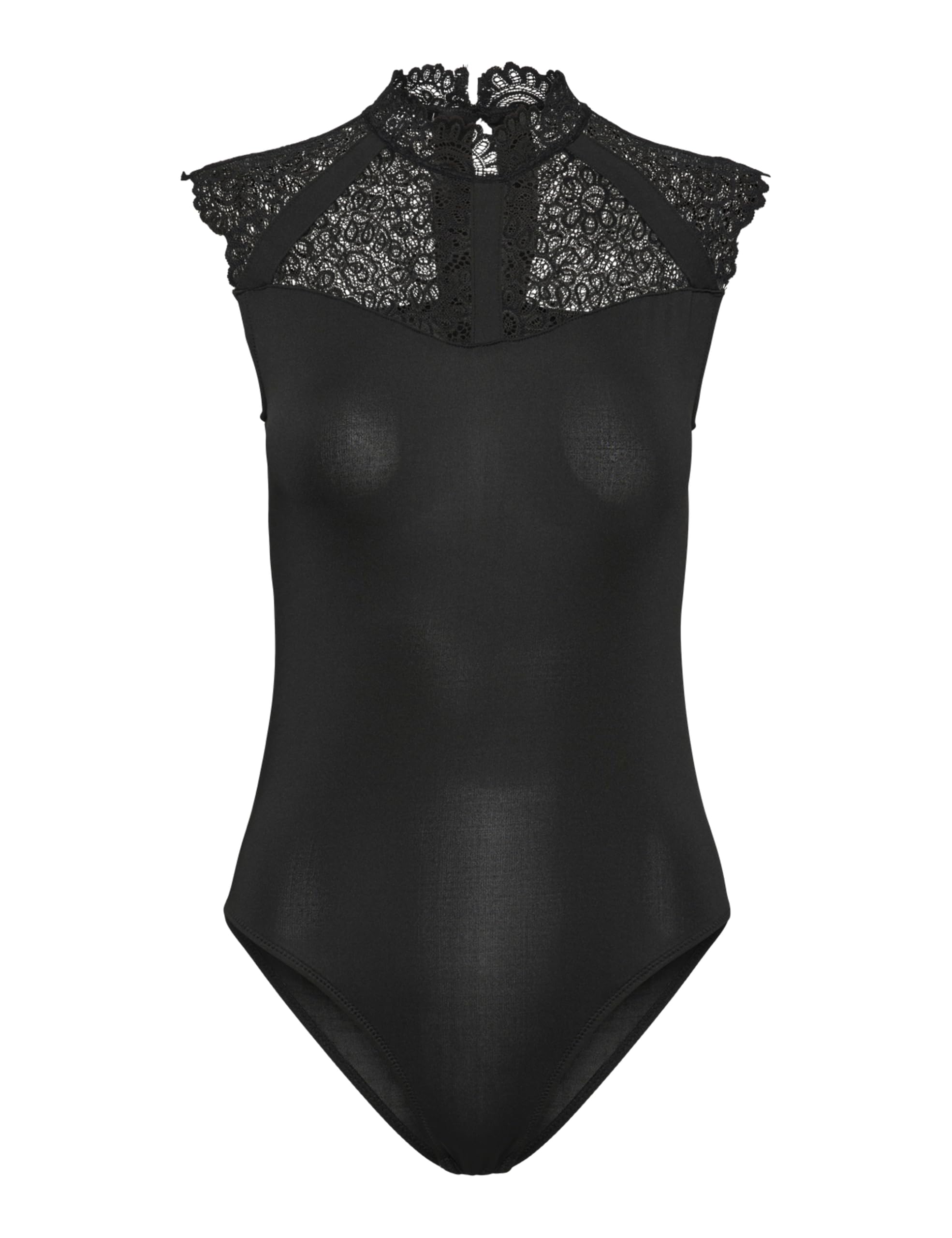 PIECES Women's Pcamber SL Bodystocking Body, Black, S