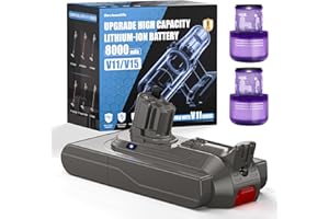 BECLEANLIFE 8000mAh V11 Battery Replacement Compatible with Dyson V15 Button Click in Installation Style Battery V11 Extra/Absolute/Animal/Outsize/V15/SV15/SV16 970425-01 Vacuum Cleaner (Not for Screw-in Models)
