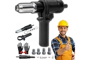 Professional Electric Rivet Gun Adapter Kit, 2026 New Rivet Gun Adapter with Removable Plastic Handle, Including 2.4/3.2/4.0/