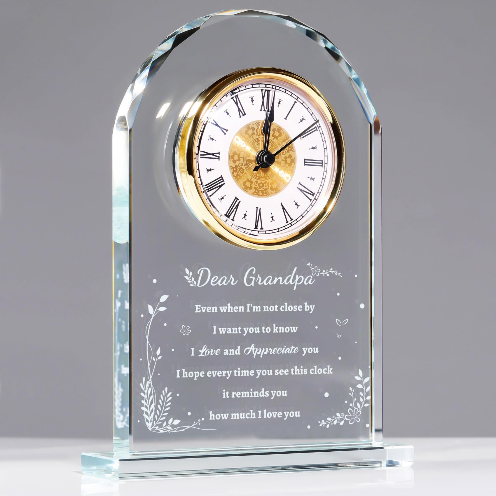 YWHL Glass Colck Gifts for Grandpa, Best Father's