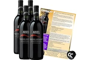 GODPSMUSIC Ariel Cabernet Non-Alcoholic Red Wine Experience Bundle with Chromacast Pop Socket, Seasonal Wine Pairings & Recipes, 4 Pack