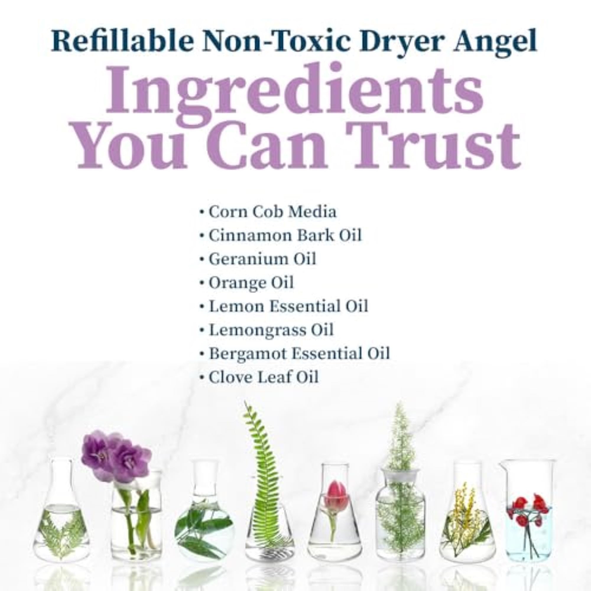 Dryer Angel: Refillable Non-Toxic Dryer Sheet Alternative, Fabric Softener and Scent Booster - Includes: 1 Dryer Angel Cover with 2 Refills