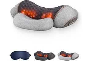 Fisiorest 3-in-1 Neck Massager Pillow, with Heat and Traction, Ergonomic Memory Foam Neck and Shoulder Massager, for Shoulder