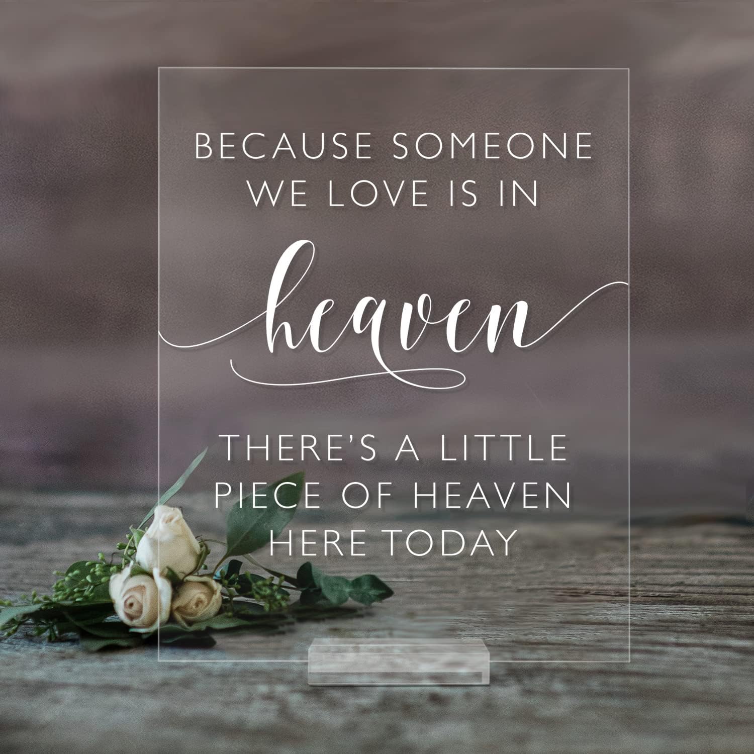 Mixed Media - Memory Table Acrylic 8x10 Sign with Stand for Weddings | In Loving Memory Sign for Special Event on Acrylic | Lucite Table Memorial Sign (8X10, Clear Acrylic Stand)