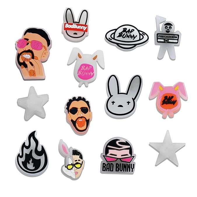 Bad Bunny Shoe Charms for Women Men and Kids Glow in the Dark Shoe