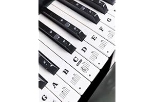 Piano Note Stickers for 37-49-54-61-76-88 Keys – Piano Keyboard Stickers for Learning, Removable Waterproof for Black & White