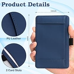 Leather Index Card Holder Blue 3 x 5 PU Index Card