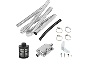 Copgge Stainless Steel Diesel Heater Exhaust Pipe Exhaust Muffler with Air Intake Filter and Pipe Set for Install on RV Camper Trailer Truck Parking Diesel Heater