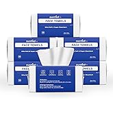 Ourmed Life Face Towels, Disposable Biodegradable Clean Facial Wash Cloth for Sensitive Skin, Lint- free Facial Towels for Cleansing, Skincare and Makeup Remover, Dry Wipes,600 Count,EF texture