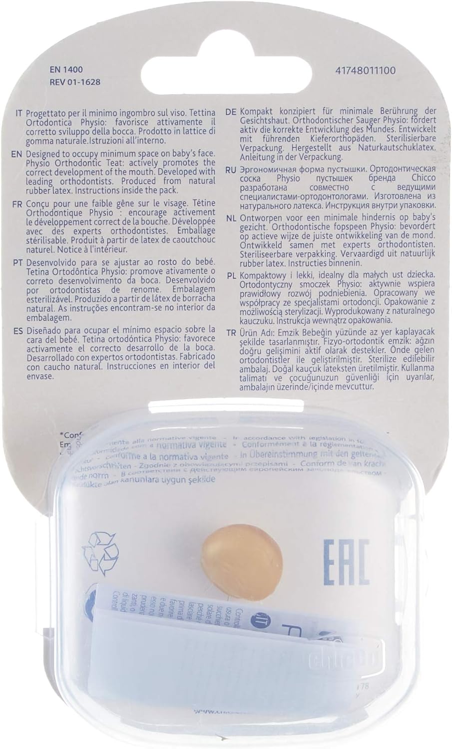 Chicco 74801110000 Physio Compact Sucette En Caoutchouc 0 6 Mois Amazon Fr Bebes Puericulture
