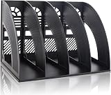 KXF Arched Desk Organizer 4 Compartments A4 File Magazine Holder ABS Plastic