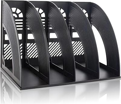 KXF Arched Desk Organizer 4 Compartments A4 File Magazine Holder ABS Plastic
