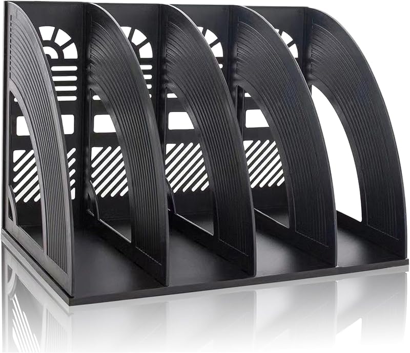 KXF Arched Desk Organizer 4 Compartments A4 File Magazine Holder ABS Plastic