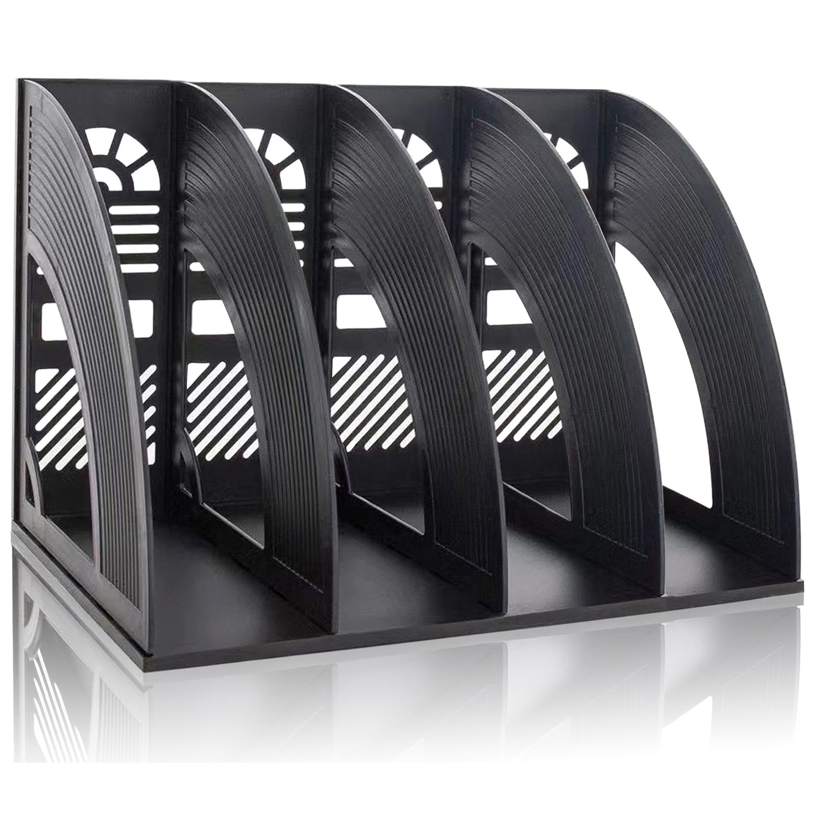 KXF Arched File Organiser Desktop Organizer for A4 Documents File Folder Holder Office Desk Storage Kitchen Organiser Plastic Magazine Rack Dividers 4 Compartments Frame Cabinet For Home School