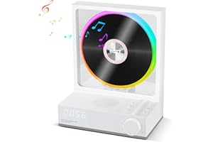 BODYMASTER HOTT CD Player Portable with RGB Lights Bluetooth 5.3 Desktop CD Player,Portable CD Player with HiFi Speakers, Supports TF Card, Transcription, LED Screen, Timer (White)